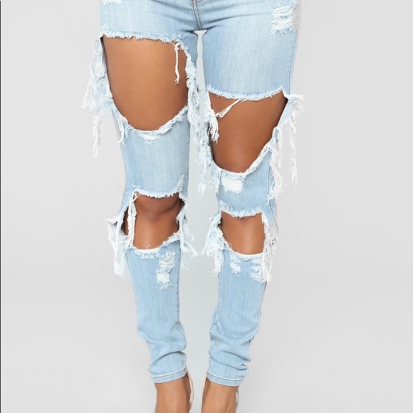 Fashion Nova Distressed Jeans - Picture 2 of 11
